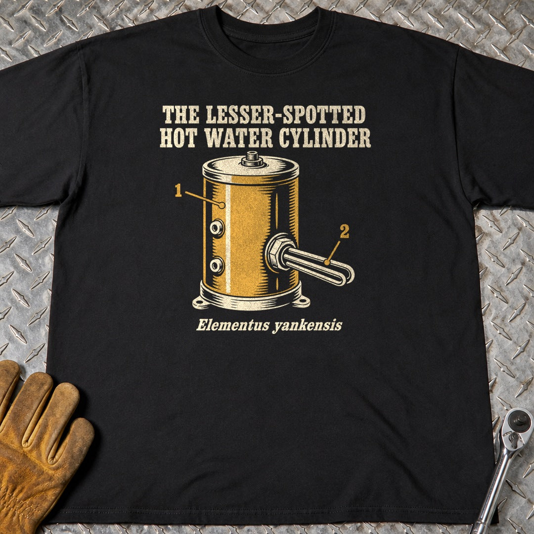 Hot Water Cylinder t-shirt flat lay