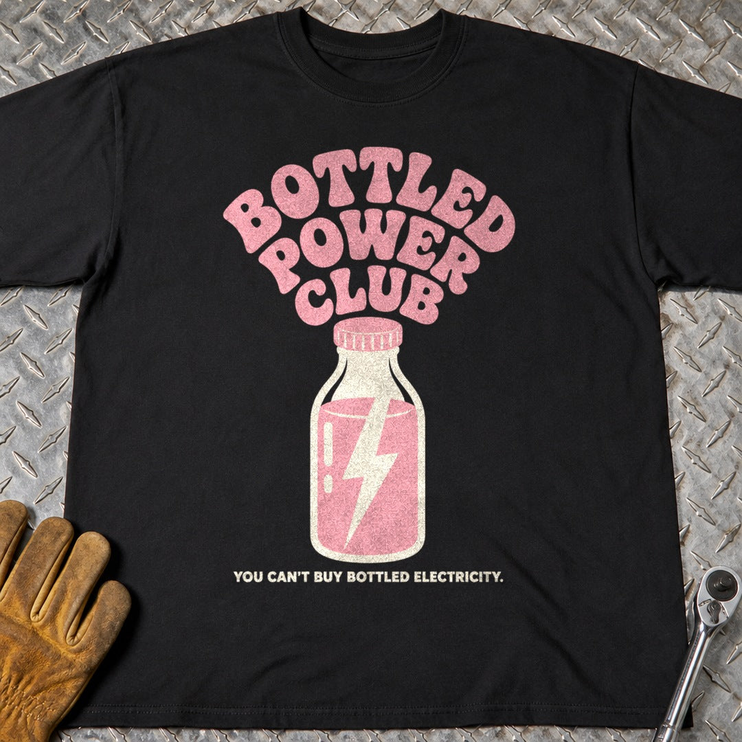 Bottled Power t-shirt flat lay