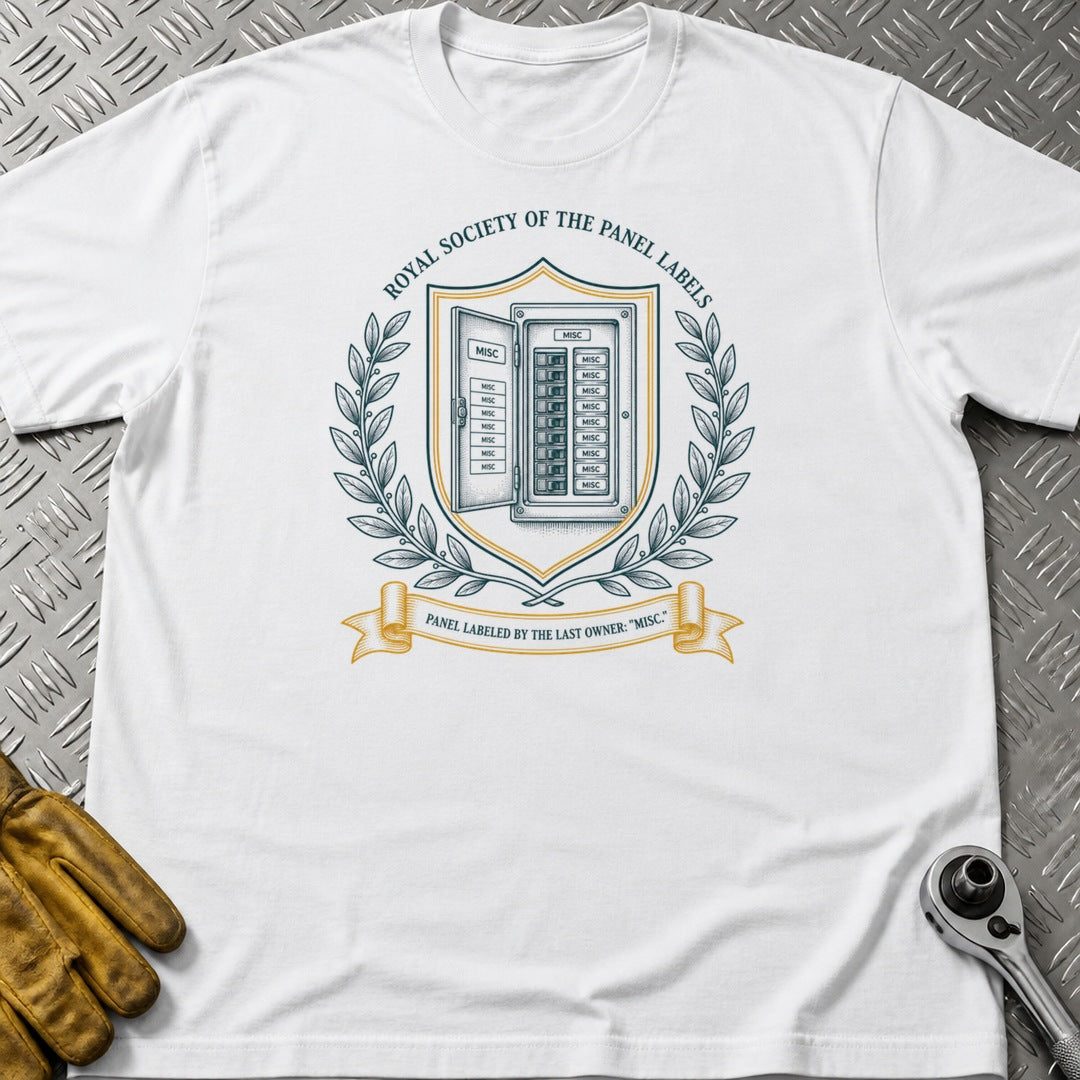 Panel Labels t-shirt flat lay