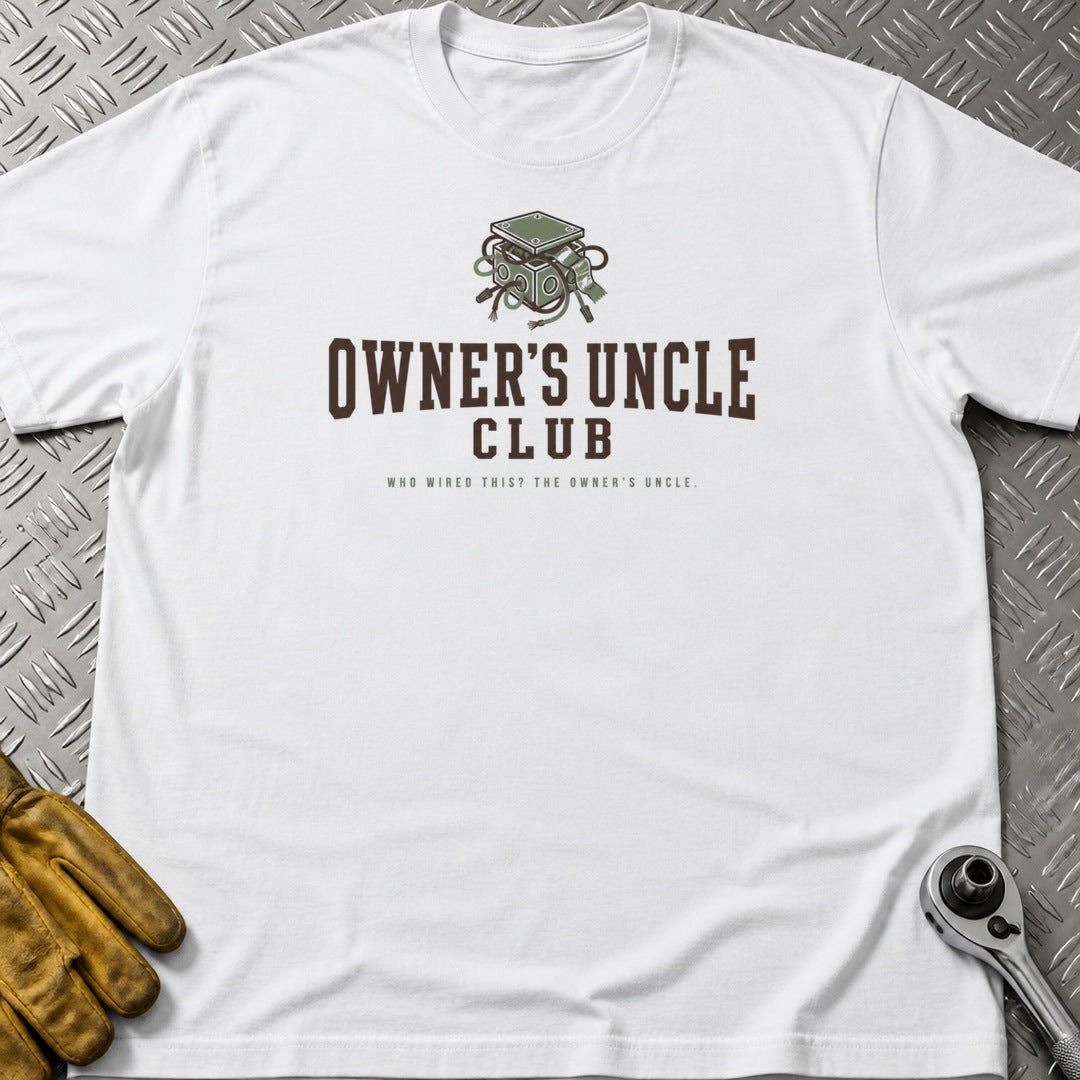 Owner's Uncle t-shirt flat lay