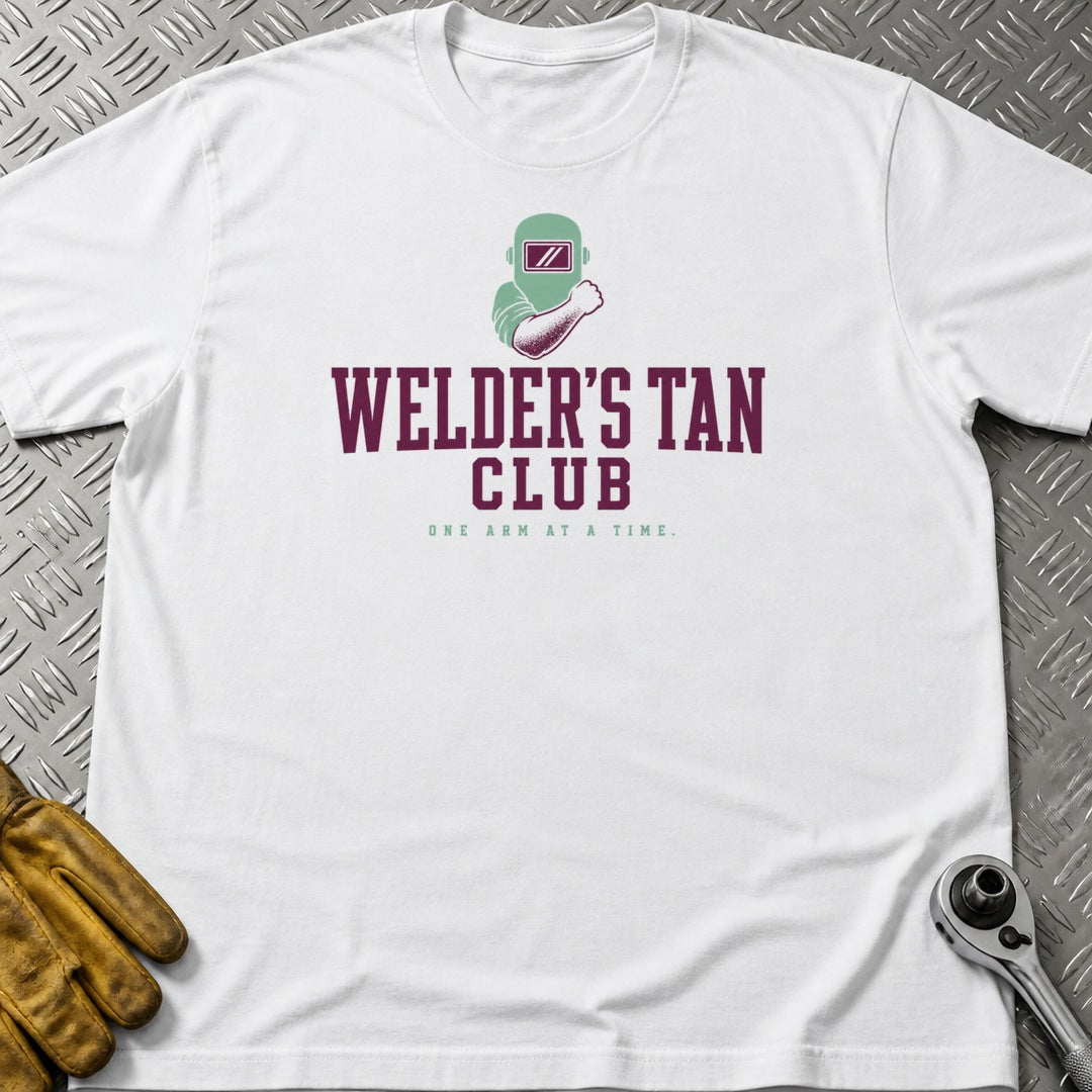 Welder's Tan t-shirt flat lay