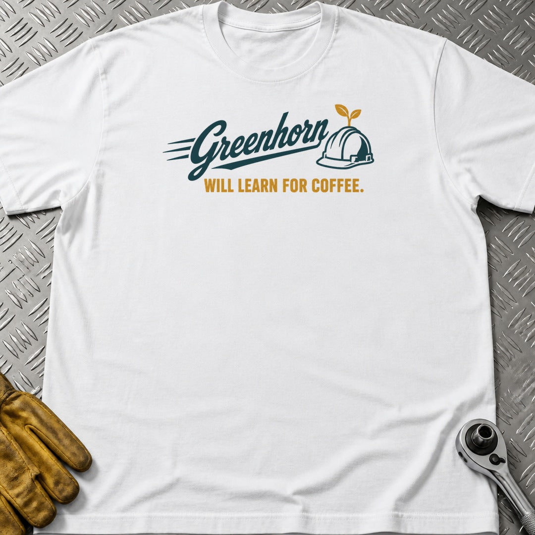 Greenhorn t-shirt flat lay