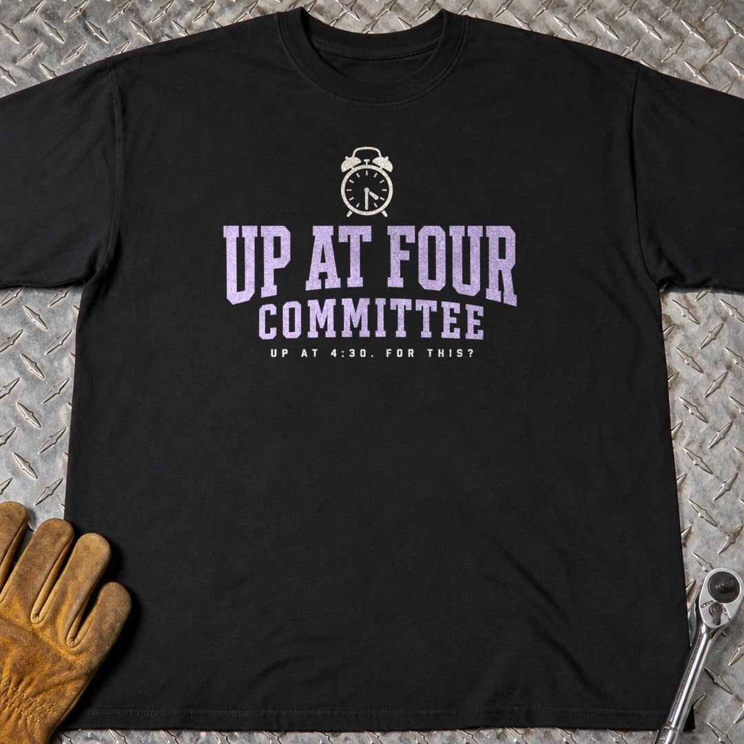 Up At Four t-shirt flat lay