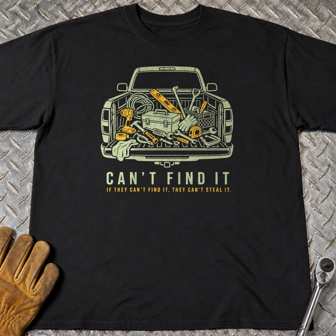 Can't Find It t-shirt flat lay