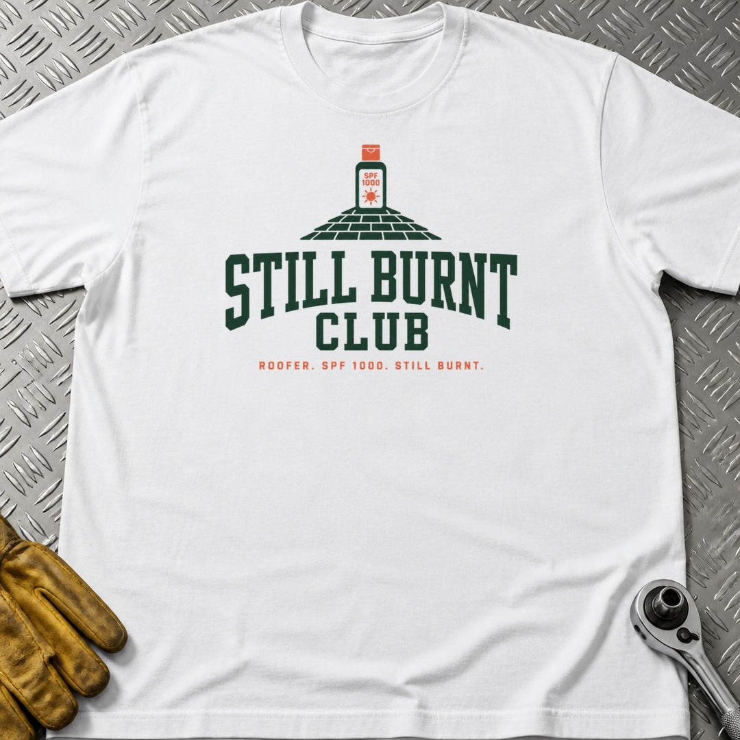 Still Burnt t-shirt flat lay